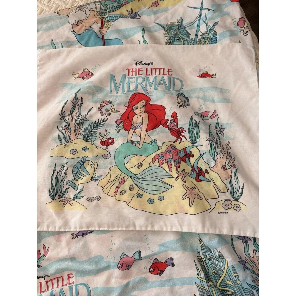 Disney The Little Mermaid Vintage Bedding Set Twin Multicolor Kids 90’s